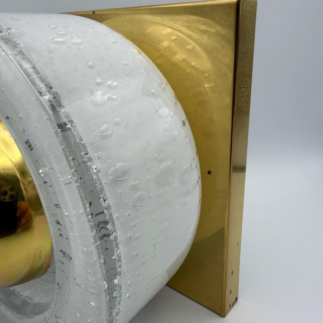 Model 2941 Wall Light in Brass and Bubble Glass from Glashütte Limburg, 1970s For Sale - Image 6 of 12