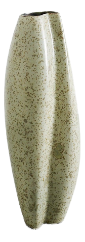 Mid-Century Swedish Green Spreckled Stoneware Ceramic Vase from Hans Hedberg, Biot, France, 1950s
