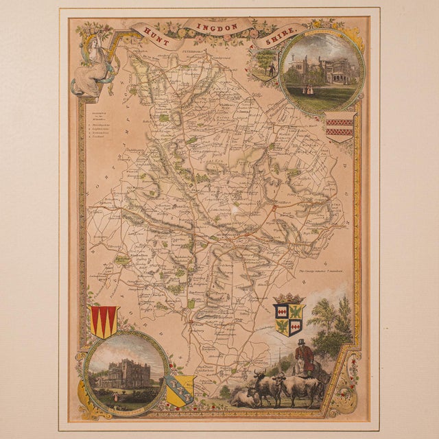 1850's Antique Lithography Map For Sale - Image 4 of 12