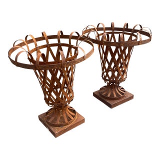1950s Rustic Planter Pots or Urns - Set of 2 For Sale