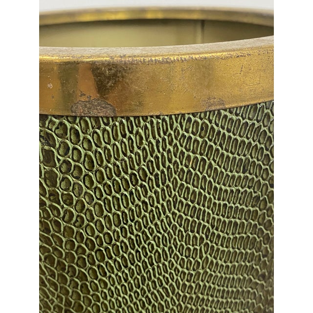 Faux Green Lizard Skin Umbrella Stand For Sale In New York - Image 6 of 13