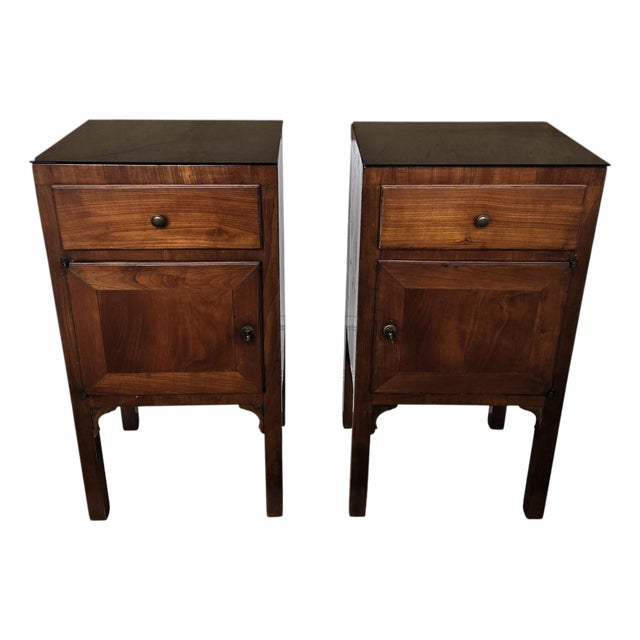 Italian Rustic Country Nightstands, 1950s, Set of 2 For Sale