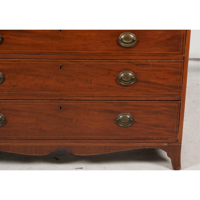 English Georgian Mahogany Secretary Chest With Fall-Front Writing Surface, C. 1790–1810 For Sale - Image 9 of 13