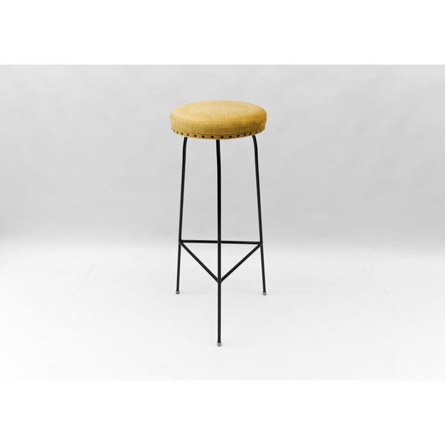 Mid-Century Modern Minimalistic String Bar Stools, 1950s, Set of 3 For Sale - Image 10 of 18