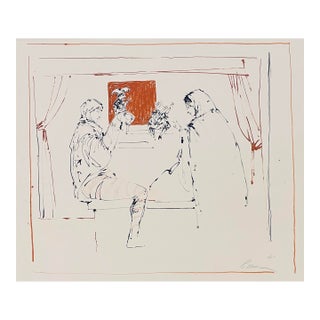 1960s Reginald Pollack Two Puppeteers Lithograph For Sale