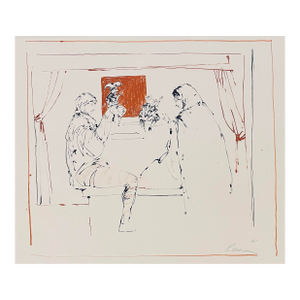 1960s Reginald Pollack Two Puppeteers Lithograph