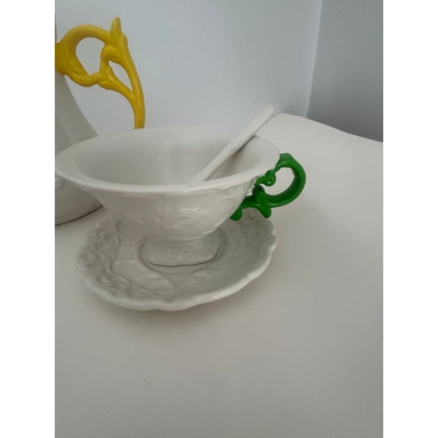 Seletti 1990s Seletti I-Ware’s Collection Tea Set With 2 Cups/Saucers/Teaspoons - 8 pcs For Sale - Image 4 of 10