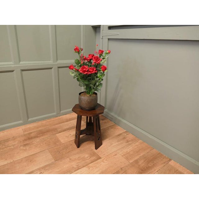 19th Century Arts and Crafts Octagonal Oak Plant Stand, 1880 For Sale - Image 5 of 8