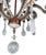 Elegant 20th century French chandelier featuring a scrolling wrought iron frame adorned with crystal beading, glass...