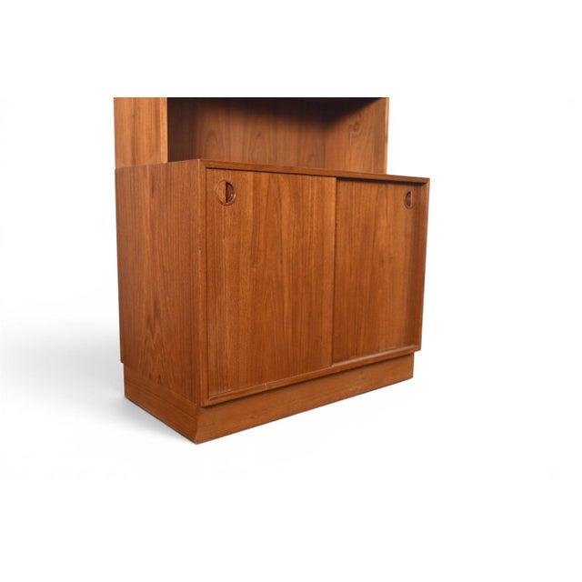 Danish Modern Teak Credenza With Smoked Glass Hutch | Danish Modern 1960s For Sale - Image 9 of 13