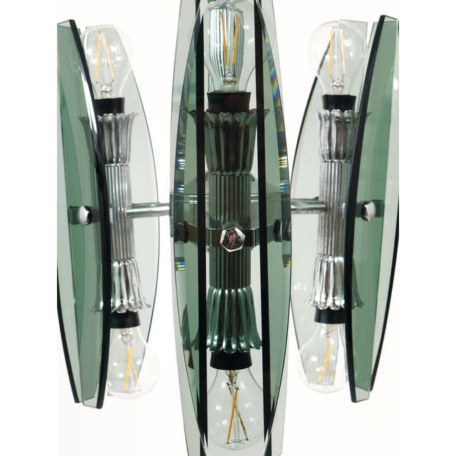 Glass and Chrome Pendant Light by Veca Murano, 1970s For Sale - Image 11 of 18