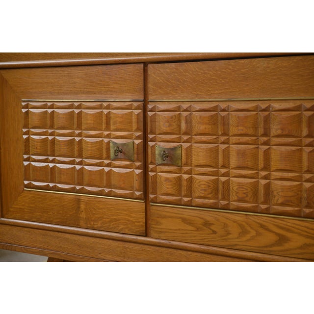 Brutalist Oak Buffet, 1960s For Sale - Image 4 of 13