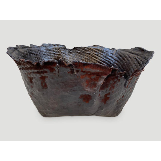 Brown Polished Buffalo Hide Container For Sale - Image 8 of 18