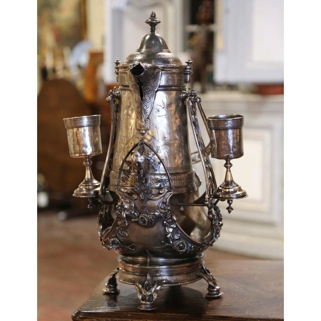 Art Nouveau Early 20th Century American Reed & Barton Silverplate Samovar Set For Sale - Image 3 of 10