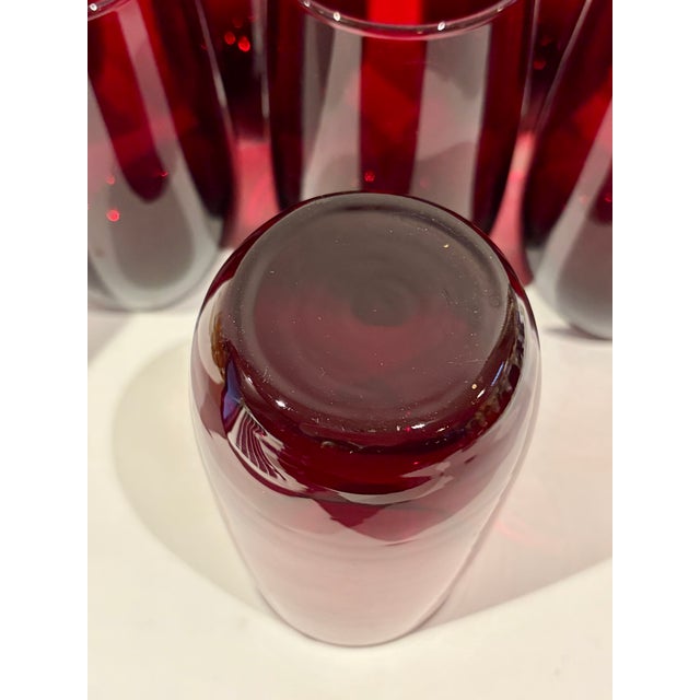 Late 20th Century Vintage Anchor Hocking Royal Ruby Glass Tumbler - Set of 8 For Sale - Image 5 of 5