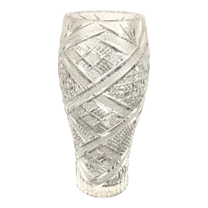 1980s Large Cut Glass Vase