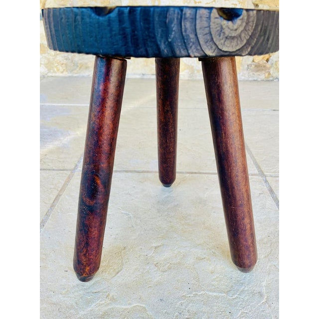 Vintage French Farmhouse Milking Stool on Tripod Legs For Sale - Image 9 of 14