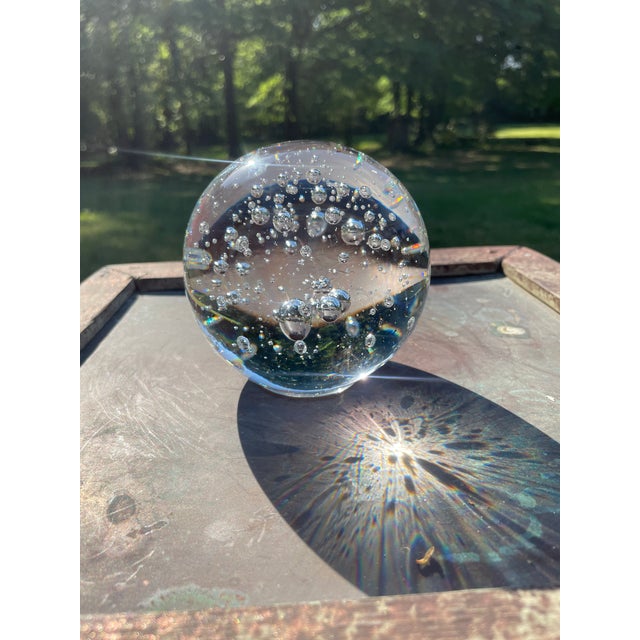 Glass Orb Art Paperweight For Sale - Image 10 of 12