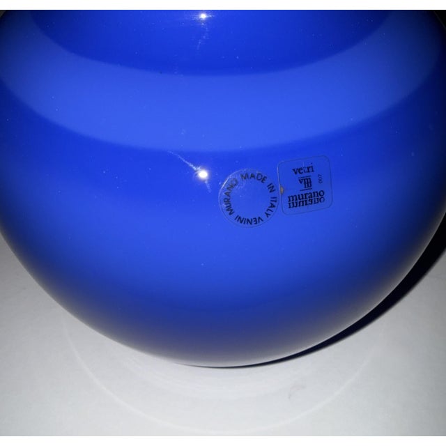 1983 Venini Cinesi Cobalt Blue Murano Glass Vase by Carlo Scarpa, Made in Italy For Sale In Washington DC - Image 6 of 8