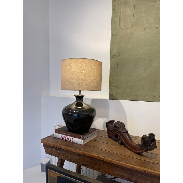 1960s 1960s Lava Glaze Ceramic Table Lamp, Sculptural Mid Century Modern Statement For Sale - Image 5 of 8