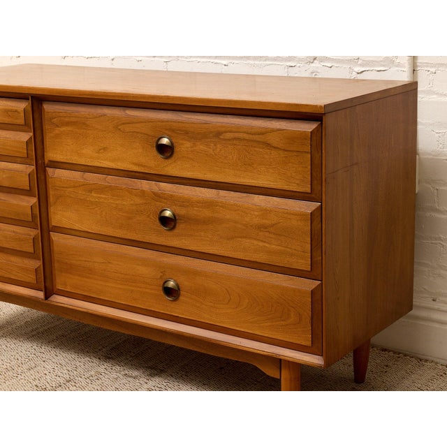 Vintage Mid-Century Modern Walnut Gentleman’s Dresser For Sale - Image 9 of 12