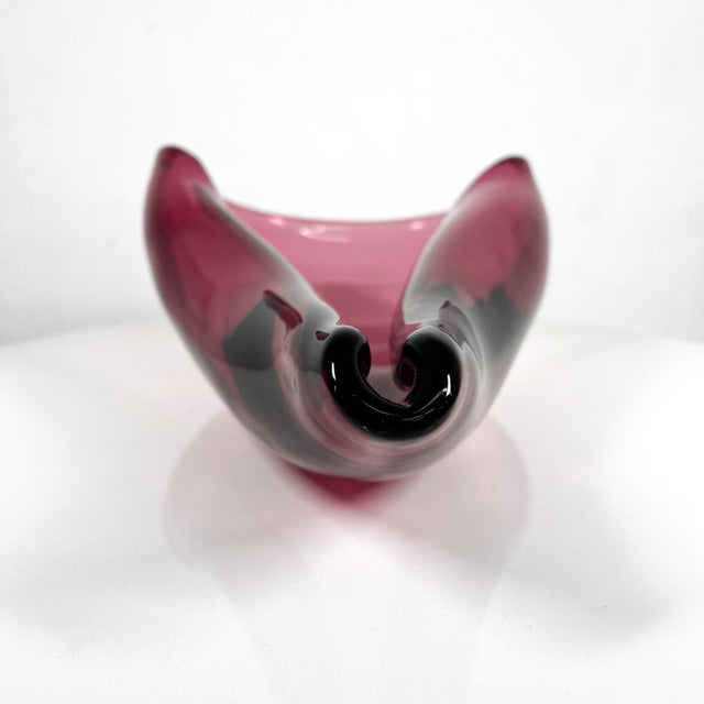 Glass 1960s Murano Sommerso Bowl Art Glass Organic Modernist Design Italy For Sale - Image 7 of 11