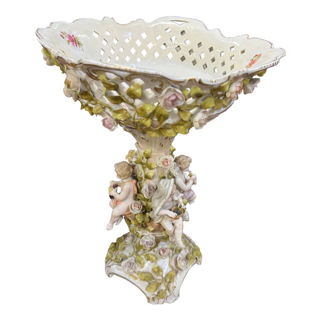 Antique German Von Schierholz Porcelain Figurine Centerpiece For Sale