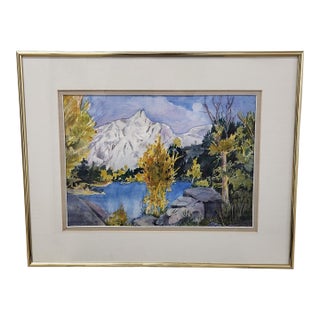 Vintage California Sierra Nevada Landscape Watercolor – Kings Canyon National Park For Sale