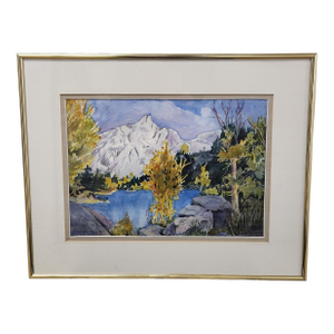 Vintage California Sierra Nevada Landscape Watercolor – Kings Canyon National Park
