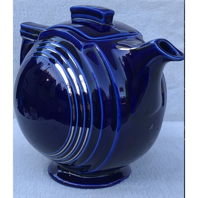 Vintage Hall Cobalt and Silver Teapot - Model 0543p 6 Cup For Sale - Image 12 of 16