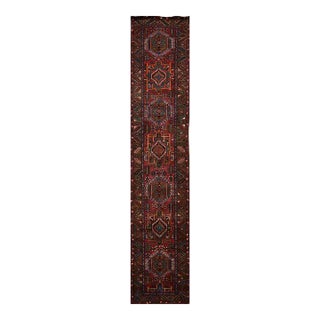 1960s Vintage Persian Heriz Runner Rug 2’10” X 14’5″ For Sale