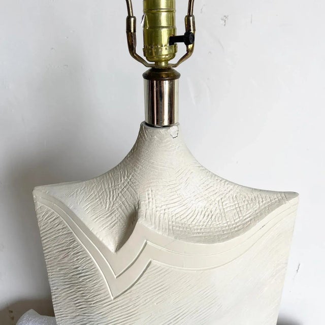 Ceramic Postmodern Oversized Ceramic and Lucite Table Lamp by Casual Lamps For Sale - Image 7 of 8