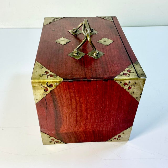 Antique Chinese Boho Chic Chinoiserie Mahjong Game Set, Rosewood & Brass Box. For Sale - Image 11 of 15