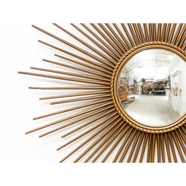 Superb vintage Chaty Vallauris sunburst mirror. This is the large model, measuring 85 cm in diameter. A true icon of the...