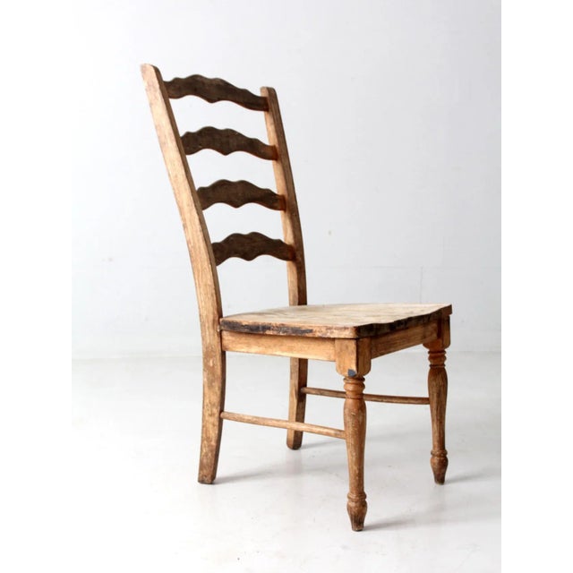 Vintage Ladder Back Chair For Sale - Image 9 of 10