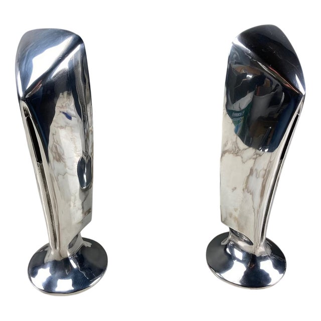 Art Deco Wall Sconces in Aluminum Magnesium by Jorge Pensi, 1980s, Set of 2 For Sale