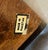 1920s-30s art deco wood hinge-top box w/ original key and gold accents. Made in Pakistan. Excellent condition.