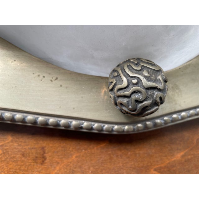 Metal Art Deco Wall Lamps in Silver-Plated Bronze and Alabaster in the style of Jacques-Emile Ruhlmann, France, 1990s, Set of 2 For Sale - Image 7 of 11