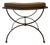 Neoclassical Curule Stool in Patinated Metal, 1960s For Sale