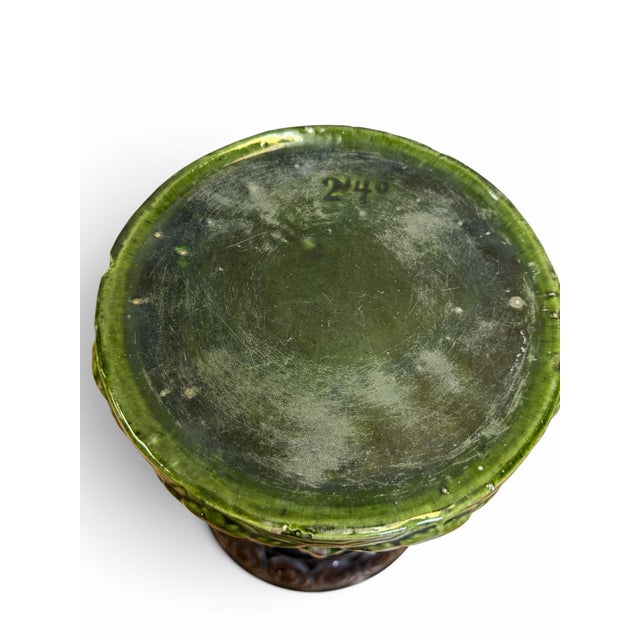 Antique Brush-McCoy Blended Glaze "Amaryllis" Majolica Pedestal For Sale In West Palm - Image 6 of 6