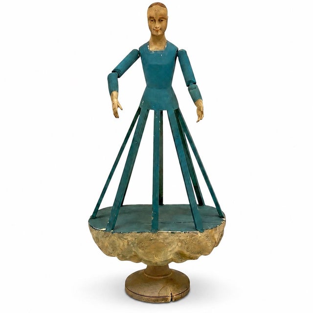 Mid-Century Italian Polychrome Articulated Cage Doll Mannequin W/ Glass Eyes For Sale In Atlanta - Image 6 of 7