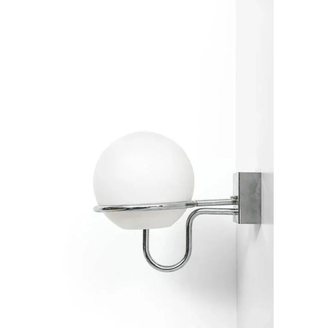 Chrome & Opal Glass Wall Light by Hans-Agne Jakobsson, 1960s For Sale - Image 10 of 10