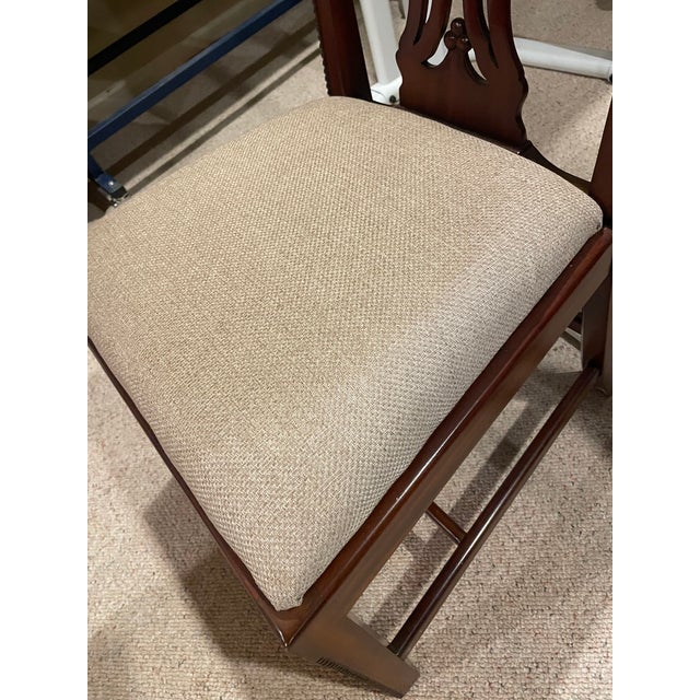 Late 20th Century Maitland-Smith Mahogany Dining Table With 8 Chairs (6 Chippendale + 2 Henredon Host Chairs) For Sale - Image 18 of 18