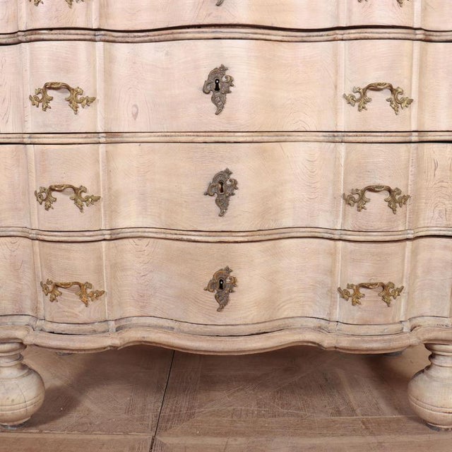 Wood Danish Serpentine Commode in Oak For Sale - Image 7 of 12