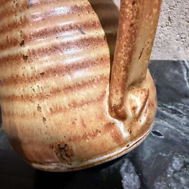 Vintage Studio Pottery Pitcher Earthenware Rustic Farmhouse For Sale - Image 9 of 12