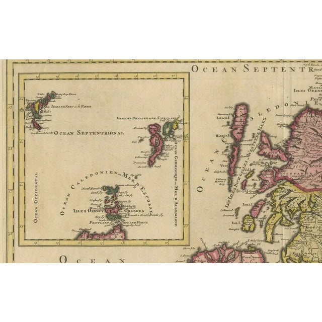 This elegant copperplate engraving titled *Les Isles Britanniques, qui contiennent les Royaumes d'Angleterre, Escosse et...