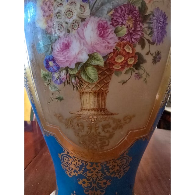 Sky Blue Antique Baccarat Attributed Museum Opaline Palace Vase For Sale - Image 8 of 12