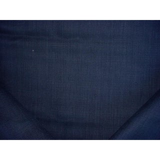 Ralph Lauren Lcf67830f Pebbled Linen Indigo - Deep Blue Textured Heavy Linen Upholstery Fabric - 2-7/8 Yards For Sale