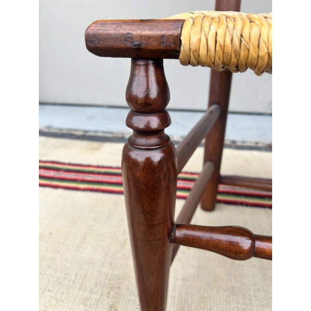 A Pair of Country Queen Anne Rush Seat Side Chairs, Hudson Valley of New York, Circa 1760’s For Sale - Image 9 of 12