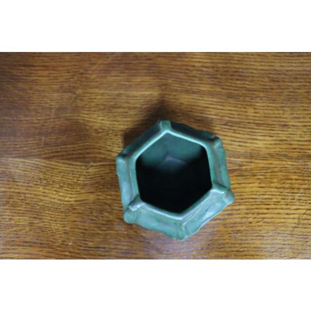 Van Briggle Attributed Green Luna Moth Art Pottery Vase For Sale - Image 10 of 11